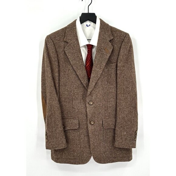 vintage 60s TWEED WOOL BLAZER jacket sport coat 36S - Picture 2 of 12